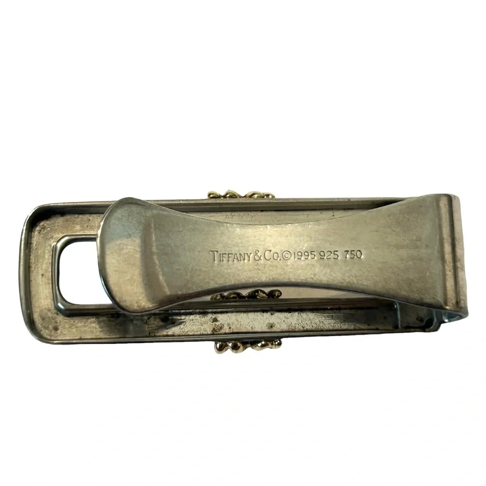 Tiffany & Co 1995 Sterling Silver & 18k 750 Yellow Gold Money Clip X Mens Gift
